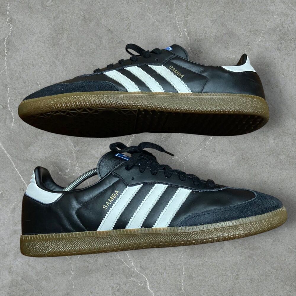 Adidas Samba OG Shoes Core Black White Low Top Gum Sole B75807 Men’s Size 12